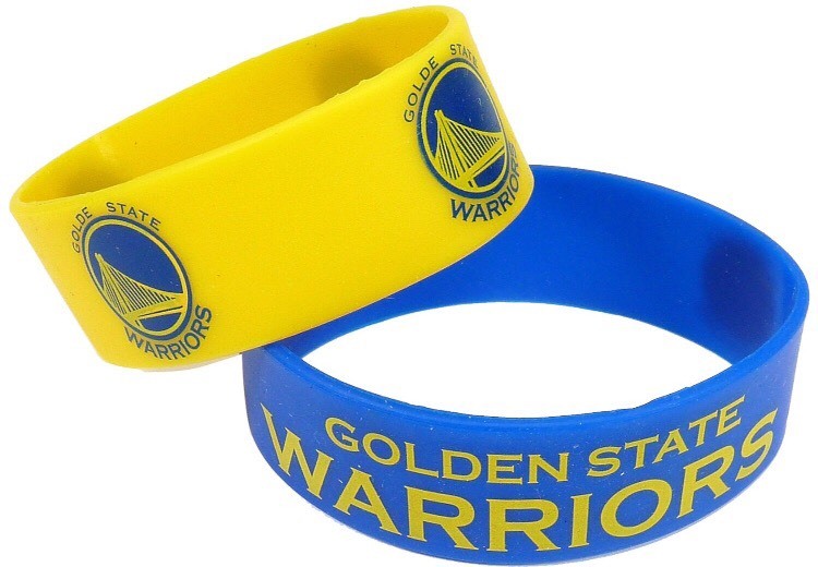NBA Golden State Warriors Rubber Silicon Bracelet Wristband 2-Pack