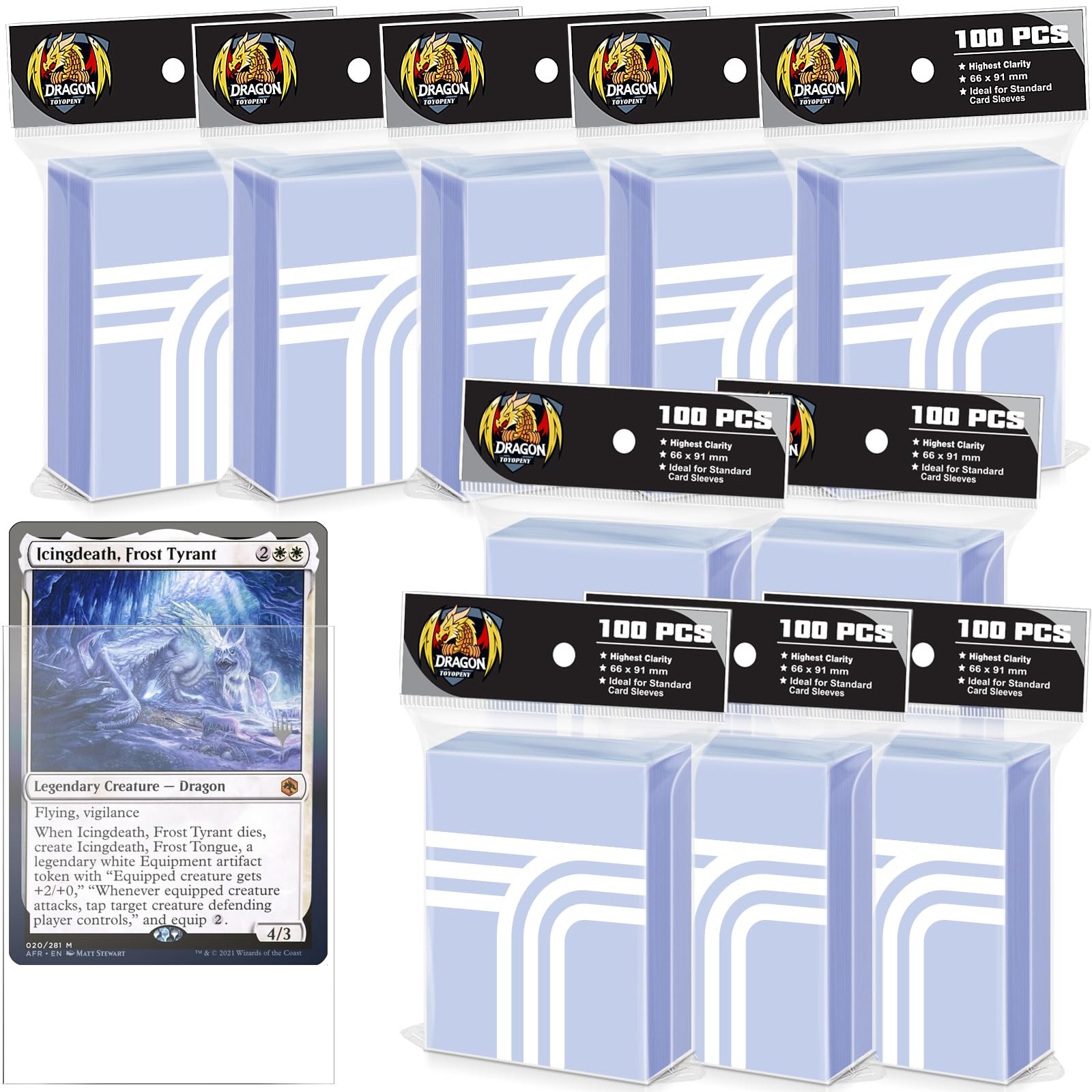 10X100 Soft/Penny Sleeves For Mtg,TCG,CCG,Magic, Football & Sports Trading Cards
