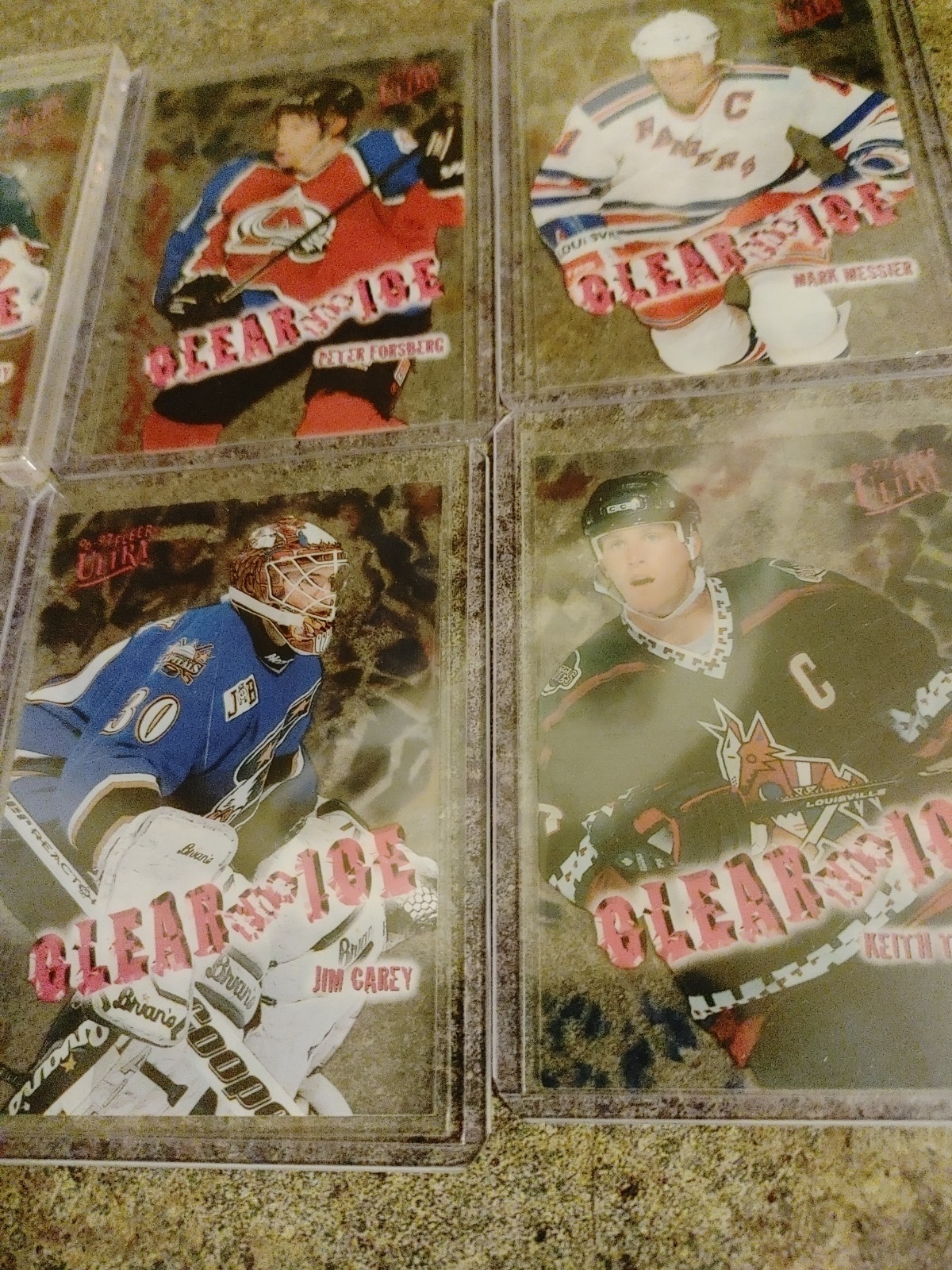 1996-97 Fleer Ultra Clear The Ice LOT Roy Forsberg Leclair Carey Tkachuk RARE