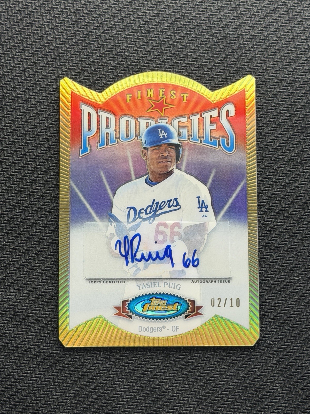 2013 Topps Finest Yasiel Puig Prodigies Die Cut Auto /10 #P-YP