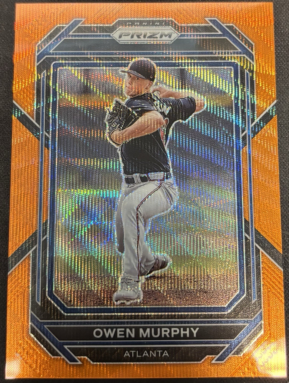 Owen Murphy – 2023 Panini Prizm #7 – Orange Wave Prizm 50/50 – Atlanta Braves