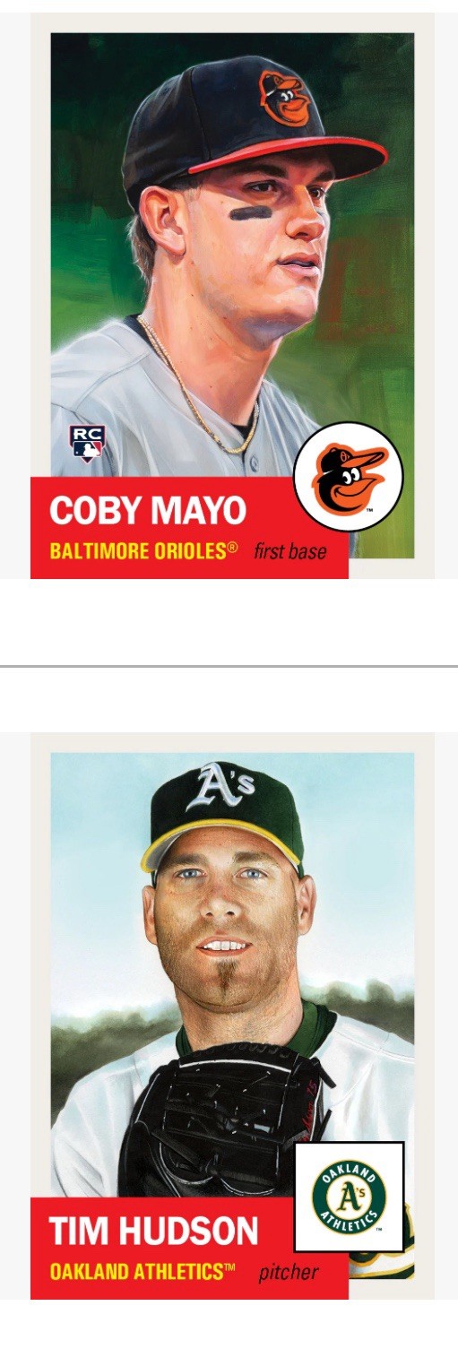 Topps MLB Living Set Bundle 864-865 ⚾️ Orioles Coby Mayo RC • A’s Tim Hudson ⚾️