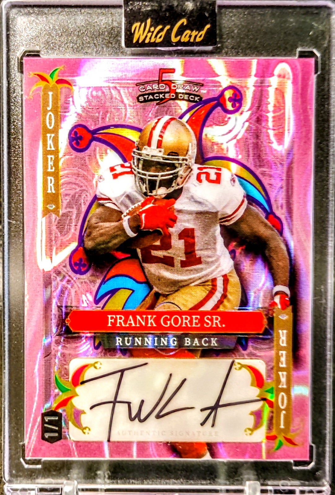 2024 Wild Card 5 Card Draw – Auto Joker Lava Pink Frank Gore Sr. – 1/1
