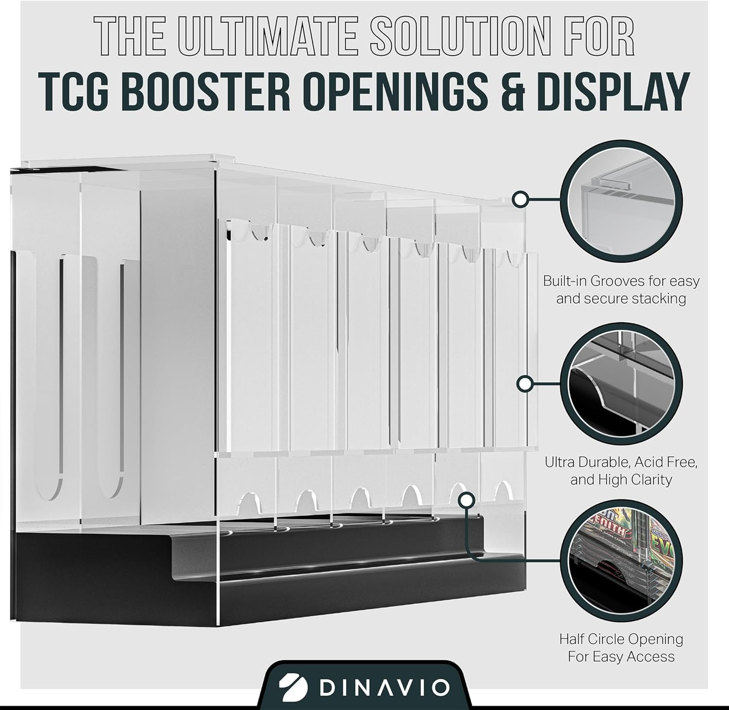 6-Slot Booster Pack Dispenser with Black Base – Fits 240 Booster Packs for Dispe