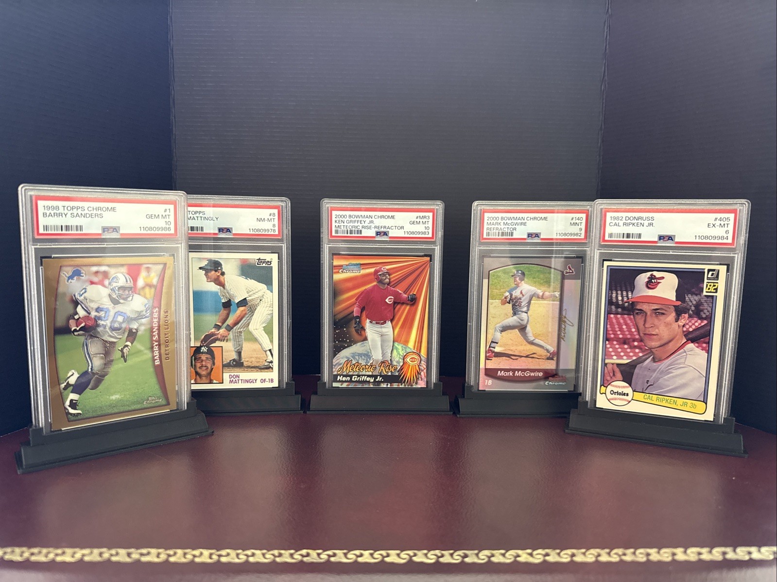 Graded Card Stand Holder Display for PSA Slabs, 5-Pack-Black Individual Stand