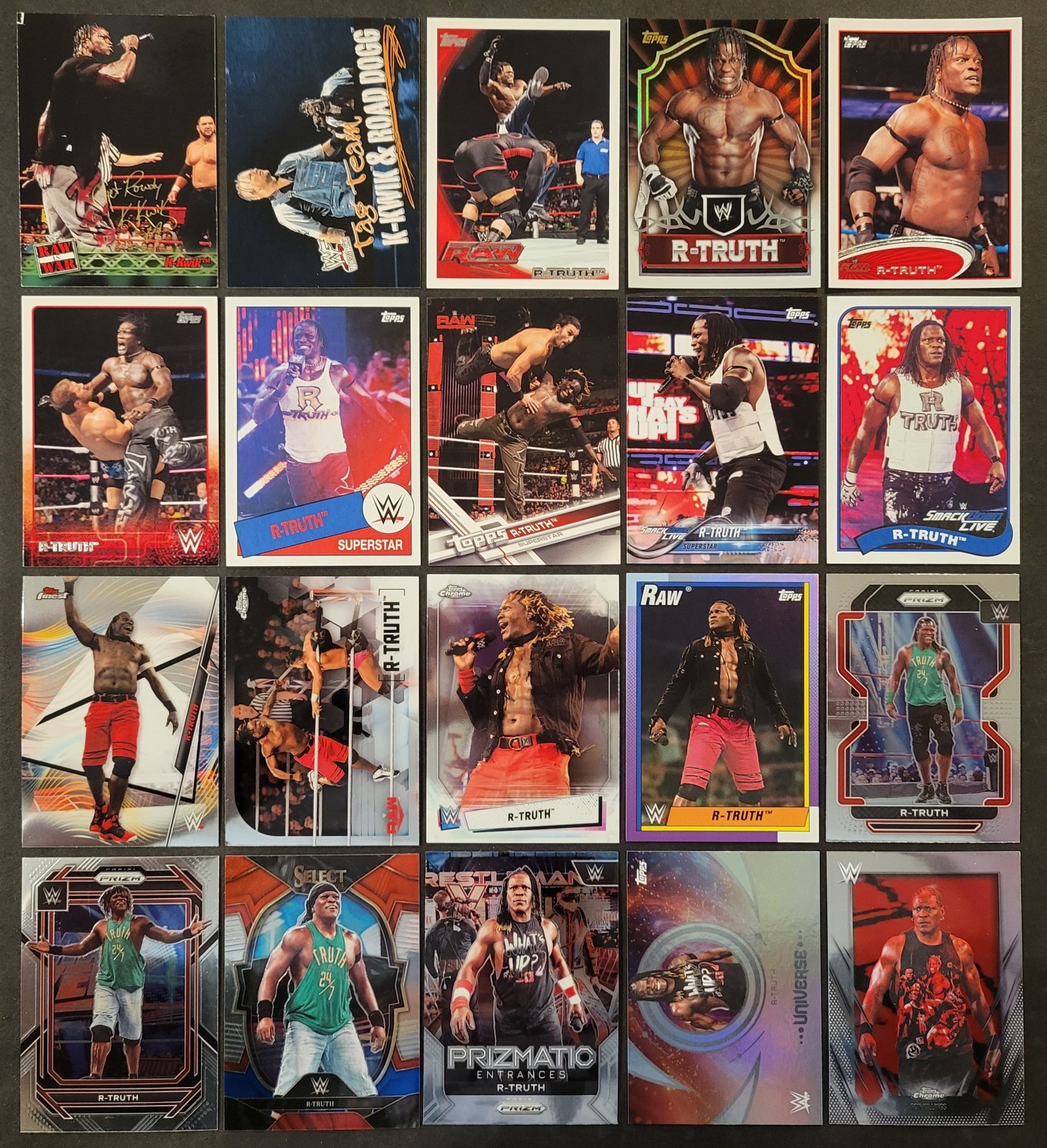 Lot of 20 Different R-TRUTH Wrestling Cards WWF WWE 2001-2026 WRE2137