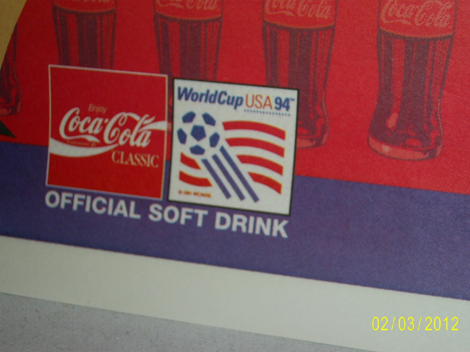 Coca Cola Paper Tray Liners from 1994 World Cup in Dallas, 20 pcs