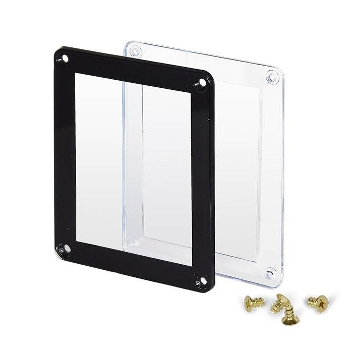 35pt Single Screwdown Card Holder Black Border Recessed TCG Sports Display Case