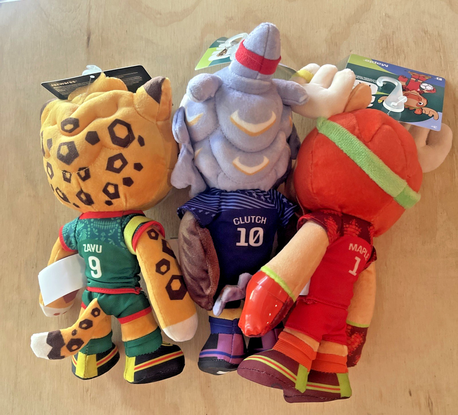 FIFA World Cup 2026 Plush Mascot Lot of 3 Jazwares Maple Clutch Zayu New NWT