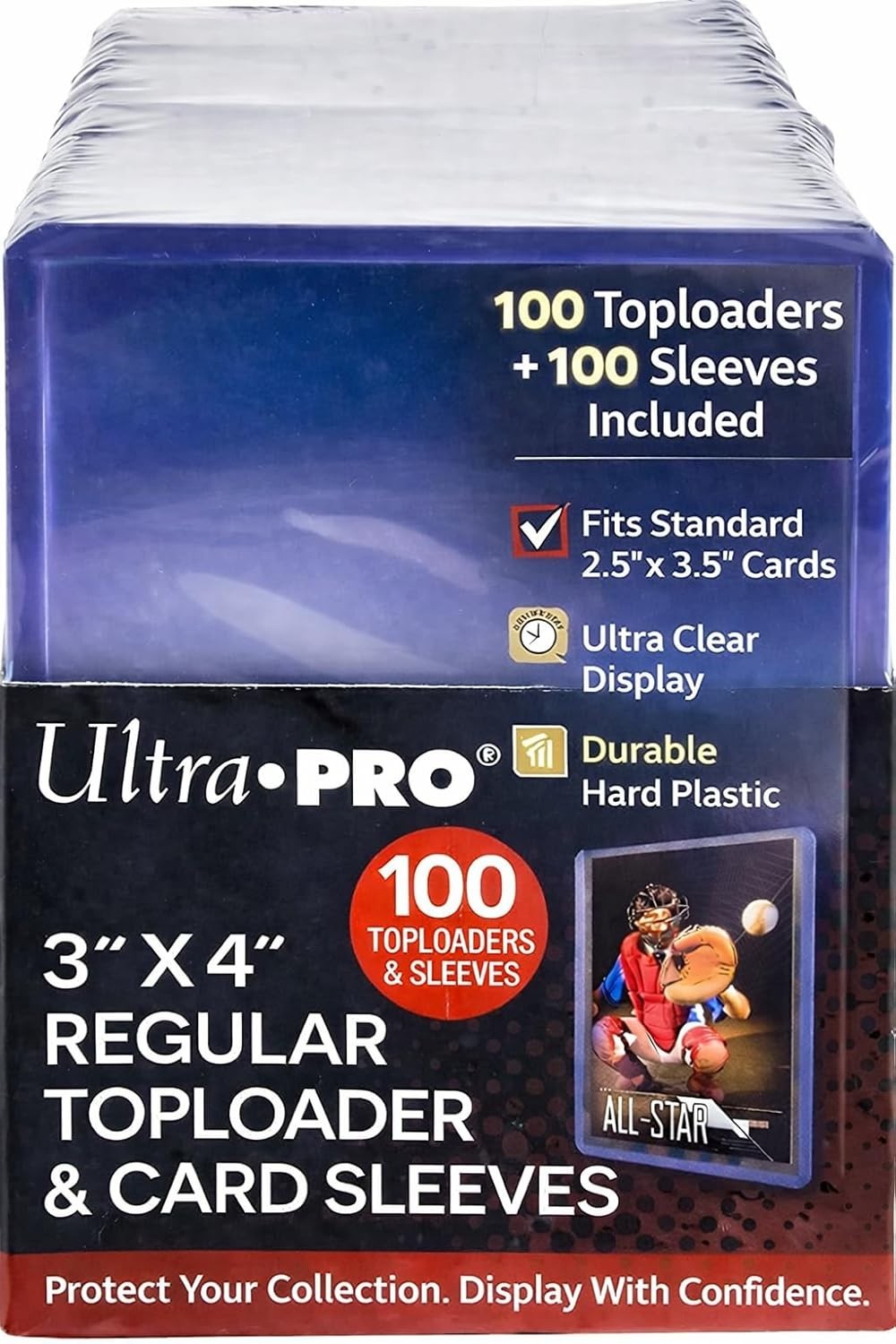 Standard 3″ x 4″ Toploaders & Card Sleeves Bundle – Ultimate 200 Pack Combo