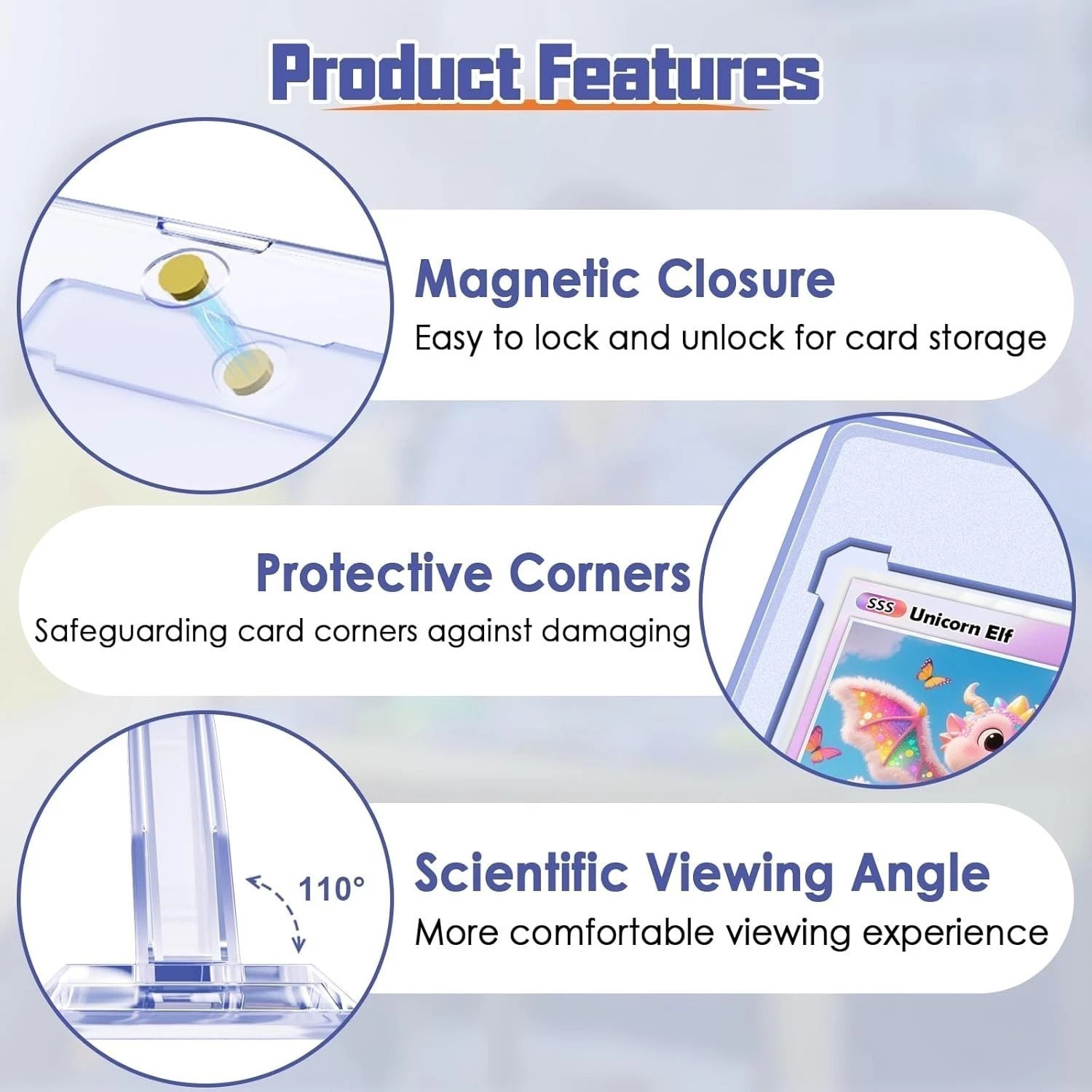 Magnetic Card Holder, 35pt One Touch Card Holder, U-V Protectors Hard Plastic