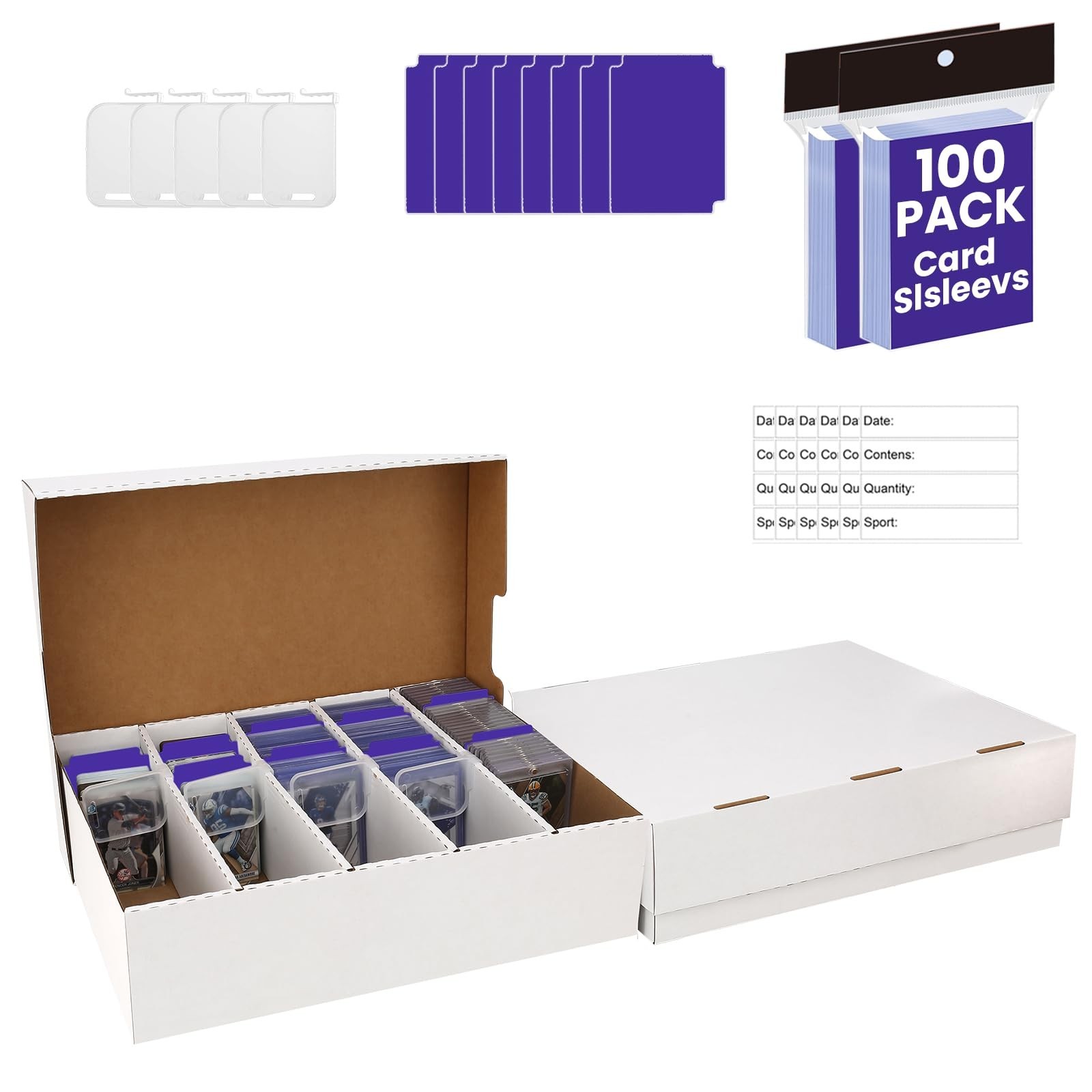 2 PACK Sports Card Box 3940 Count Cardboard Trading Card Storage Box,Bulk Car…