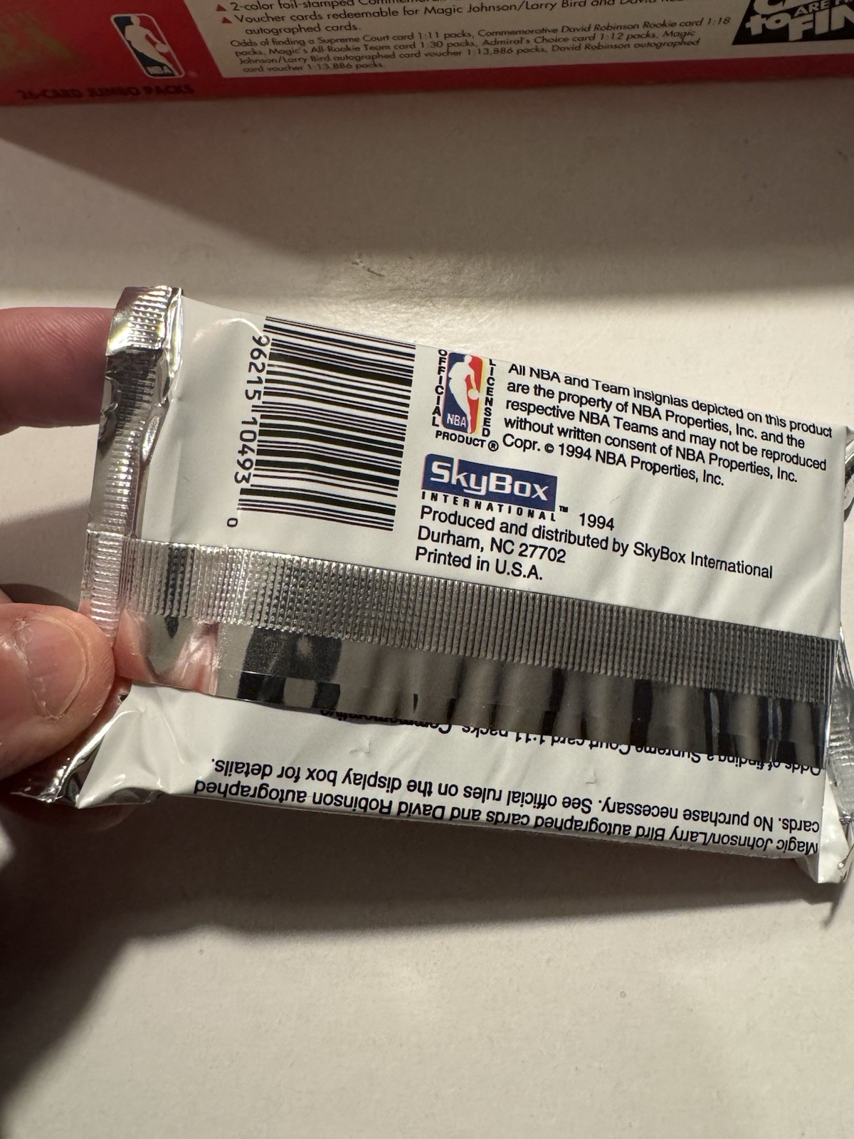 1993-94 NBA Hoops Series 2 Jumbo Pack Sealed Jordan Era SkyBox