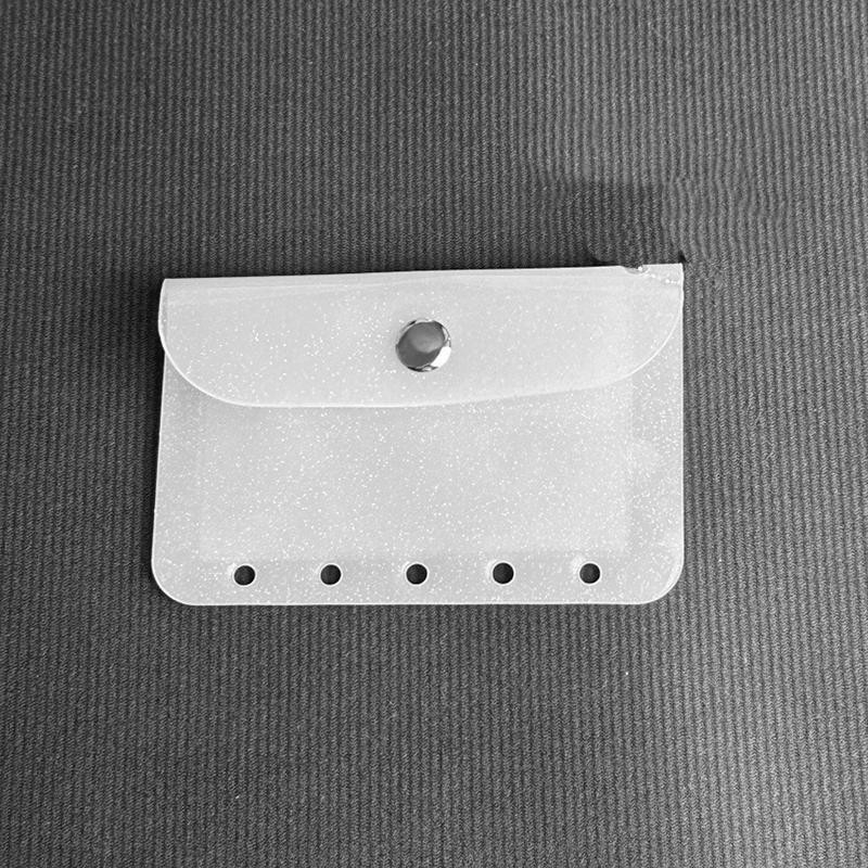 M5 5holes Loose Leaf Card Sleeve Pvc Transparent Glitter Small Fresh Storage Not