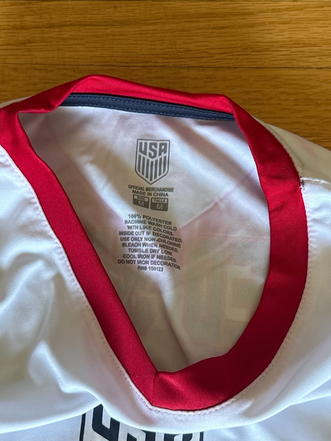USA Soccer Iconsports Jersey White Red Navy Men’s Medium Salvage Condition NWT
