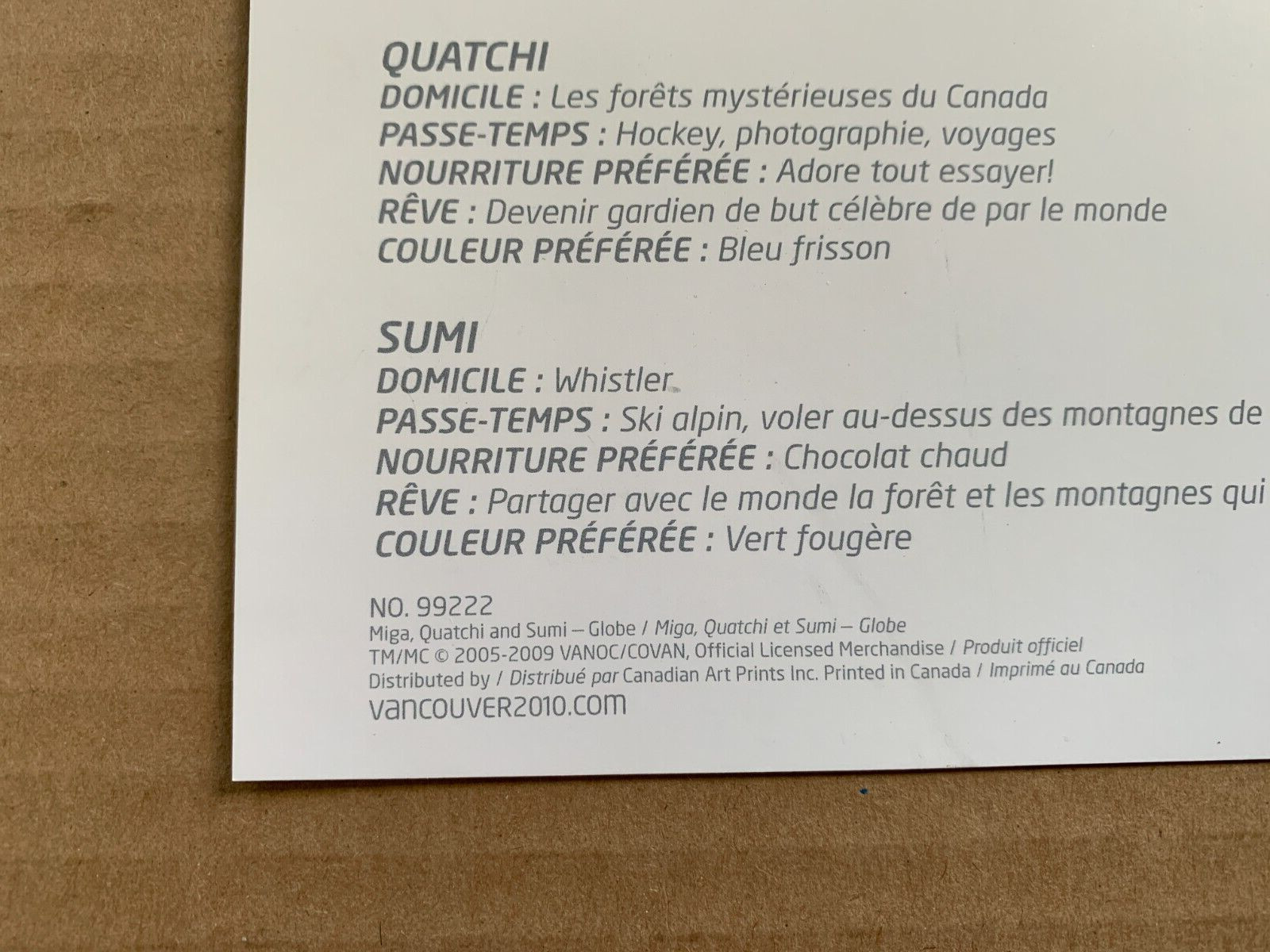 Vancouver 2010 Olympics Framed Art Print of Mascots Quatchi Sumi and Miga Globe