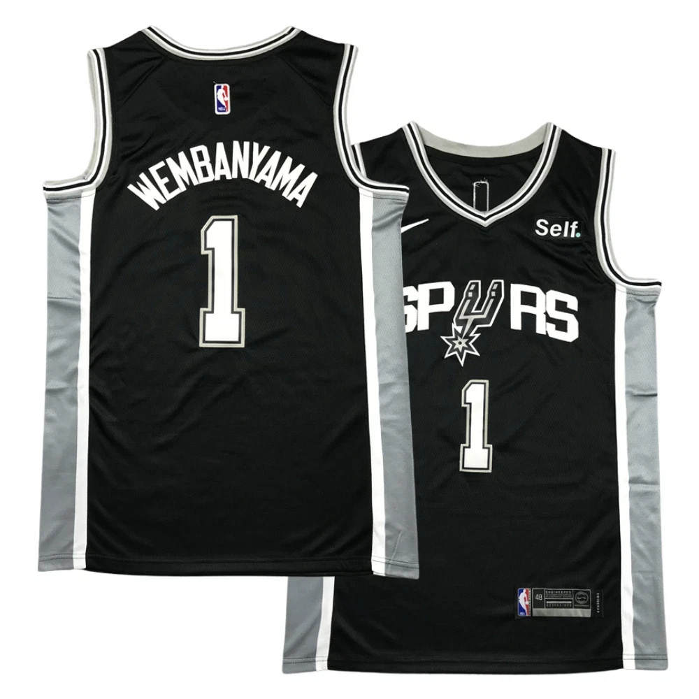 Duty-Free Victor #1 Wembanyama Men’s Stitched Jersey 5 Colors