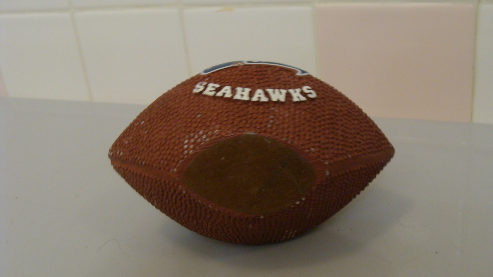 NFL Seattle Seahawks Souvenir Hawk Bird Sitting on Football 4.6″ x 3″ and 4.2″T