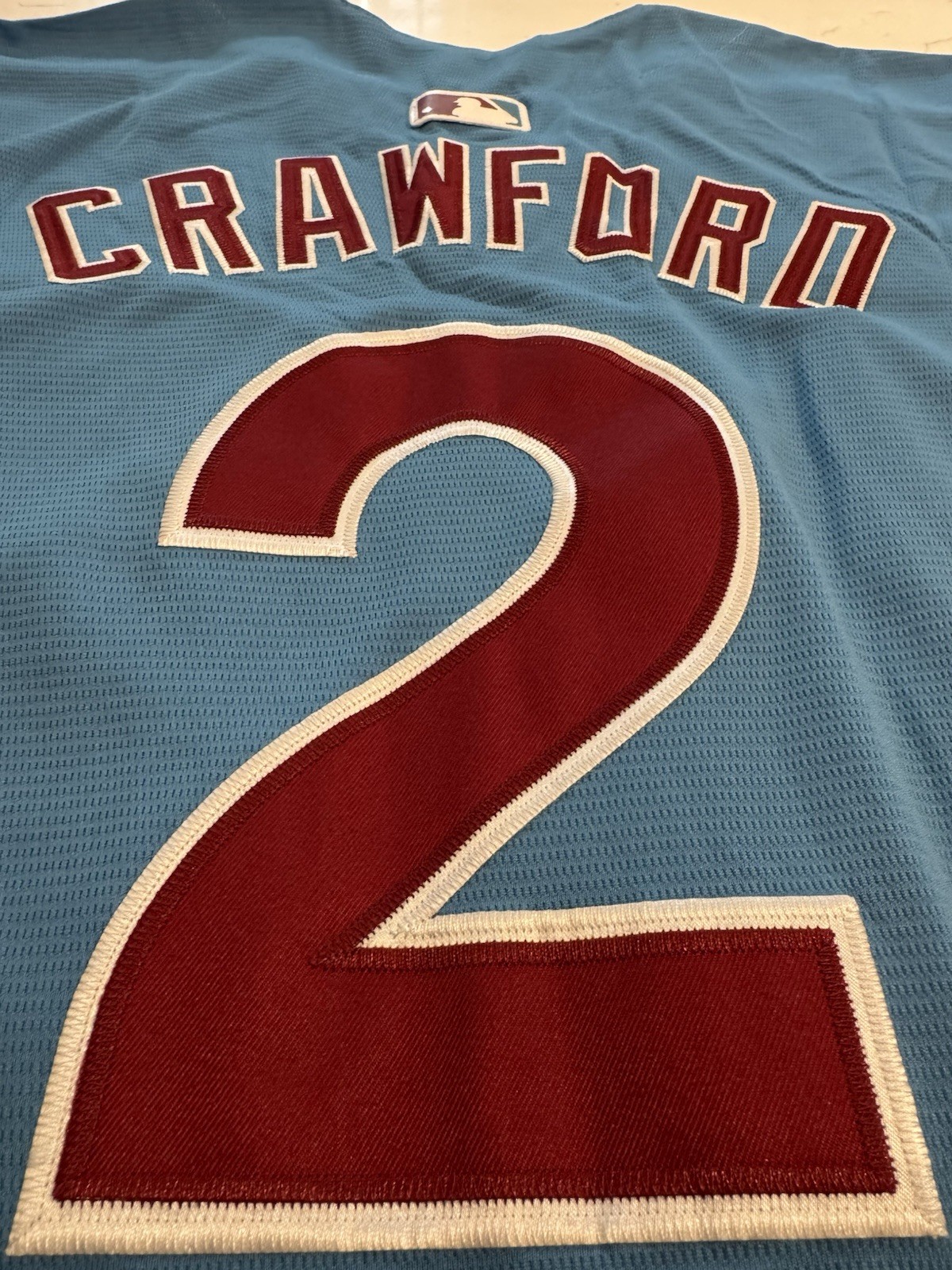 Justin CRAWFORD Philadelphia Phillies #2 Powder Blue Jersey Adult All SIzes