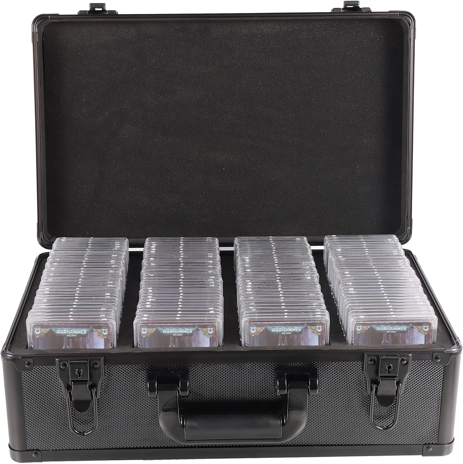 Portable Aluminum Card Case with Key-Lock – Protects 140+ Slabs & Fire Resistant