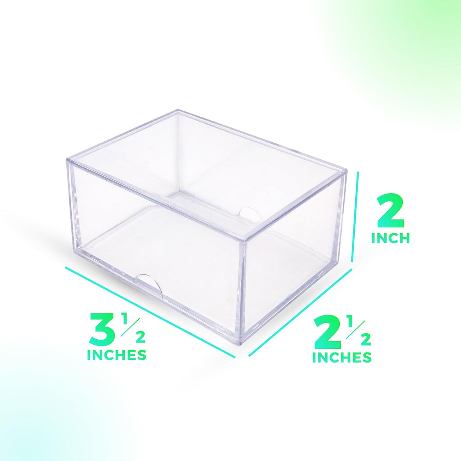 20 Pack Clear Acrylic Card Storage Boxes with Lids – 3 1/2″ L X 2 1/2″ W X 2″ H