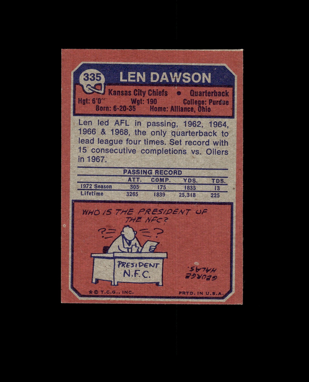 1973 Topps 335 Len Dawson EX #D1,537735