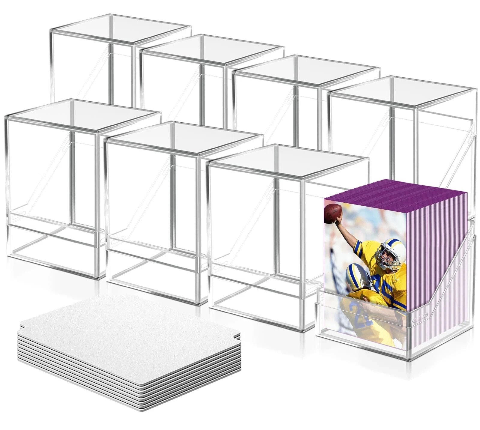 8 Pack Card Deck Cases for Trading Cards Acrylic Card Storage Boxes Holding 8…