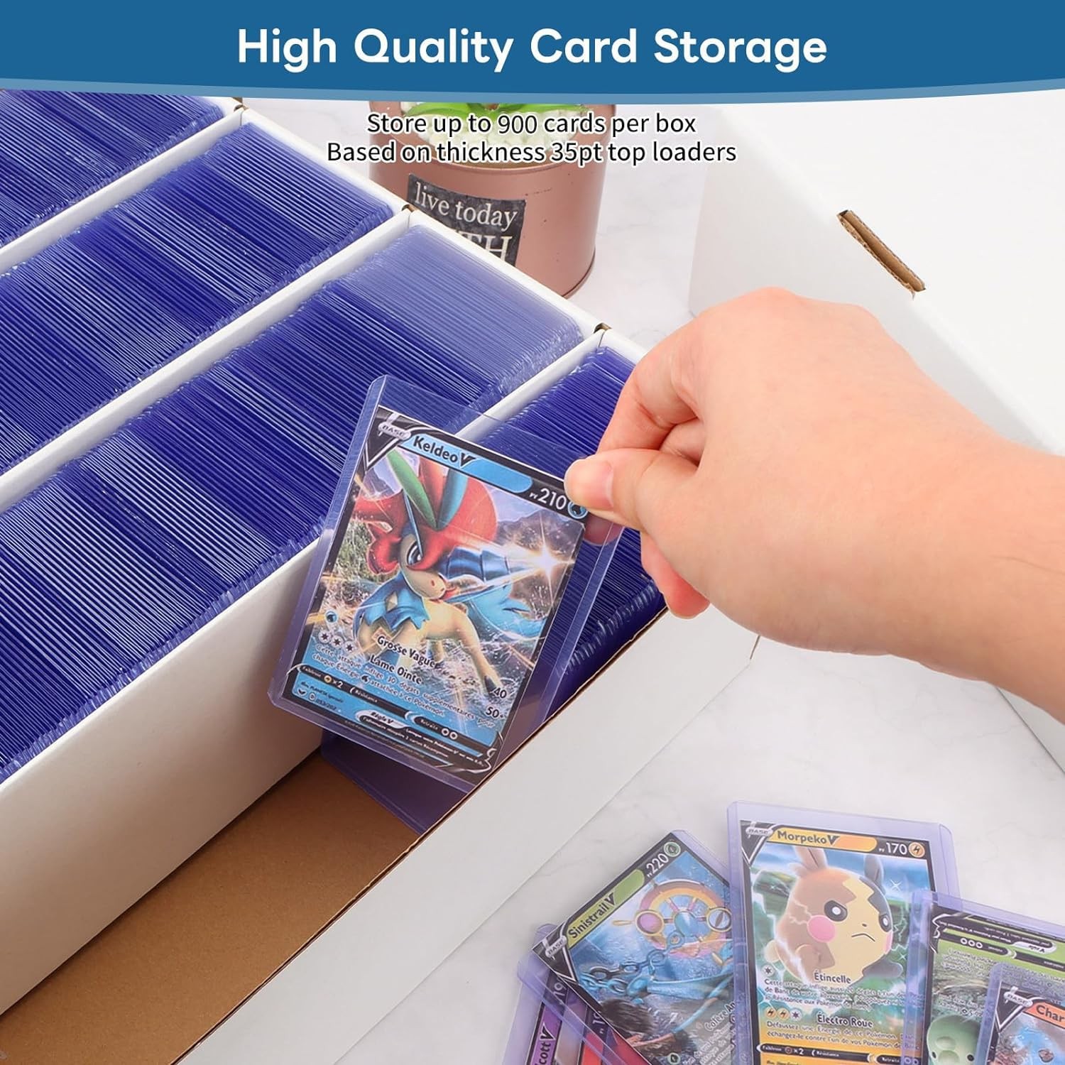 4 Pack Card Storage Box, 3700 Count Trading Card Storage Box White Sports Sto…