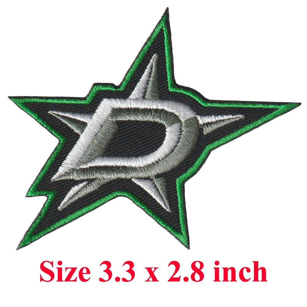 Wholesale Dallas Stars Logo Size 3.3 in x 2.8 in Sew Embroidered Iron On Patches