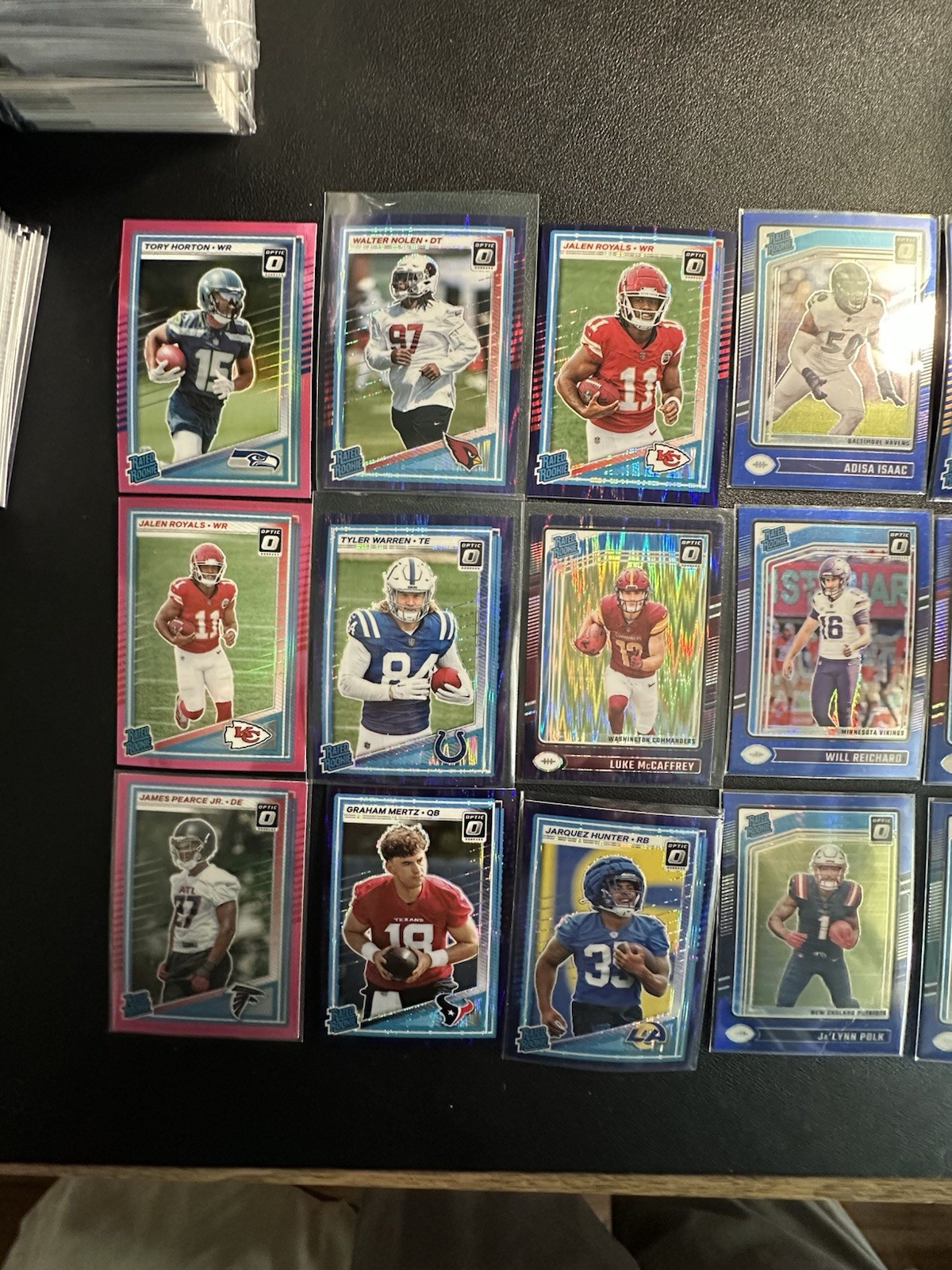 (24) 2024 Donruss Optic NFL Rookie lot -blue , Purple Pink Prisms