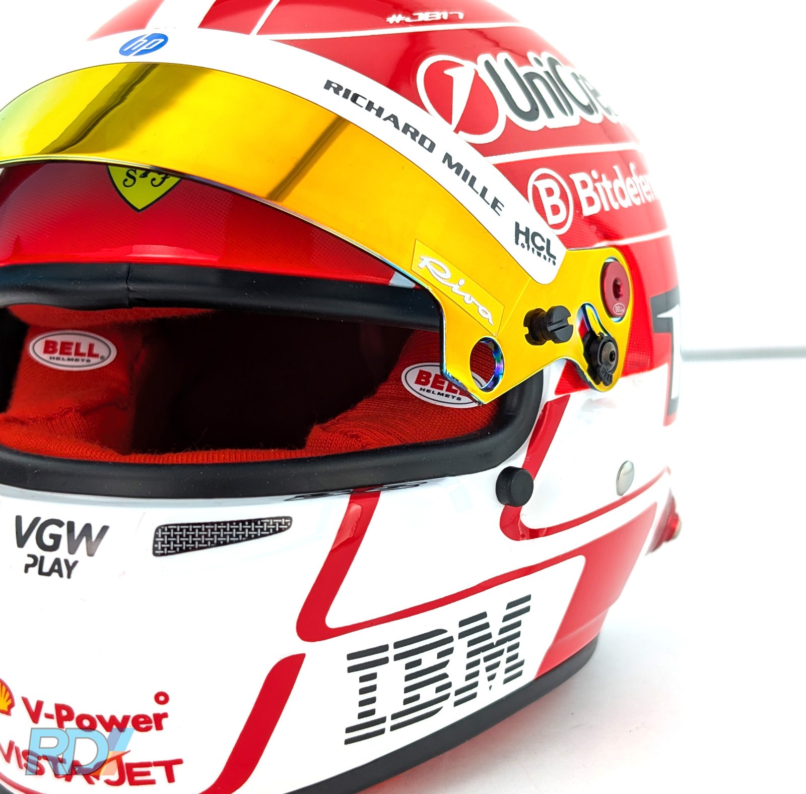 2025 Charles Leclerc Mini Helmet – 1:2 Scale – Ferrari Bell F1 Helmet – 4100413
