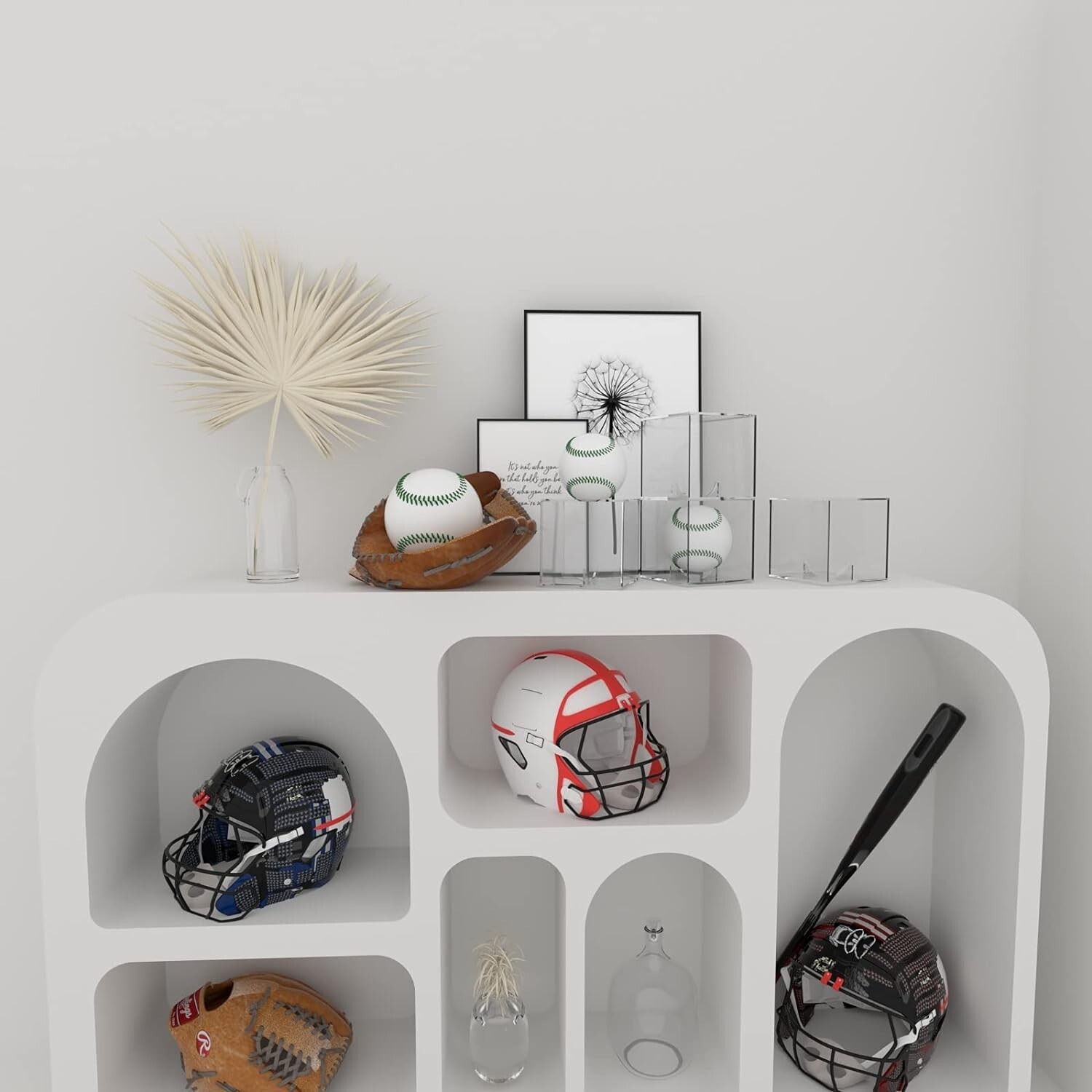 Baseball Display Case 4 Pack UV Protected Acrylic Square Baseball Holder Clear