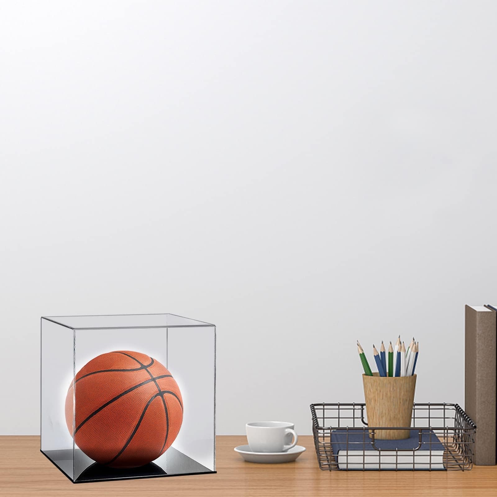 Basketball Display Case Acrylic Storage Box Collectible Memorabilia Holder