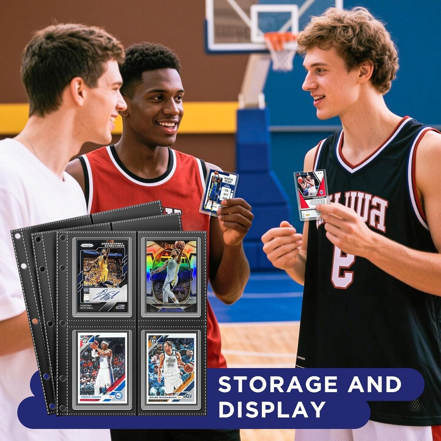 Top Loader Sleeves 4-Pocket Trading Card Storage Refill Binder Pages – 50 Pack