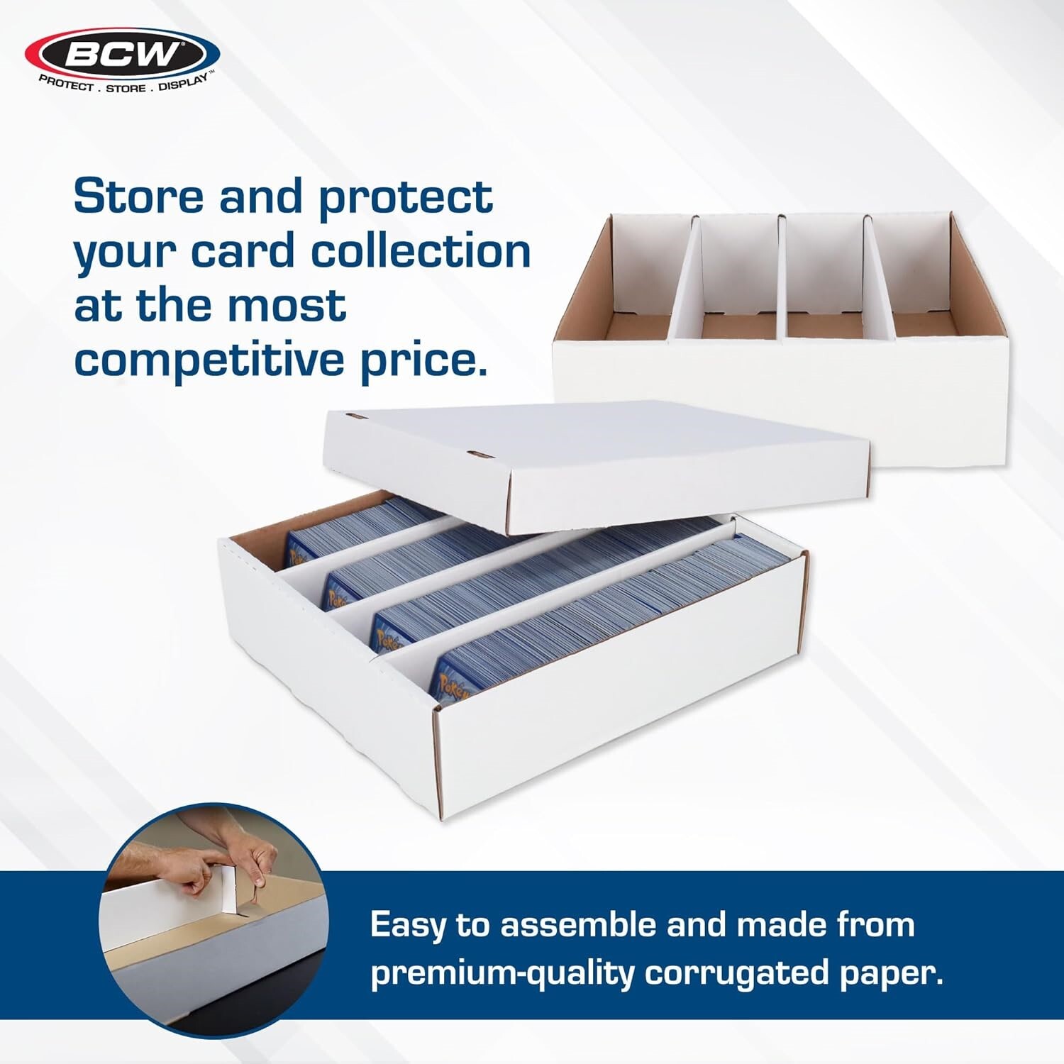 x2 BCW 3200 Cardboard Boxes Baseball Trading Card Pokemon Storage Monster Shoe