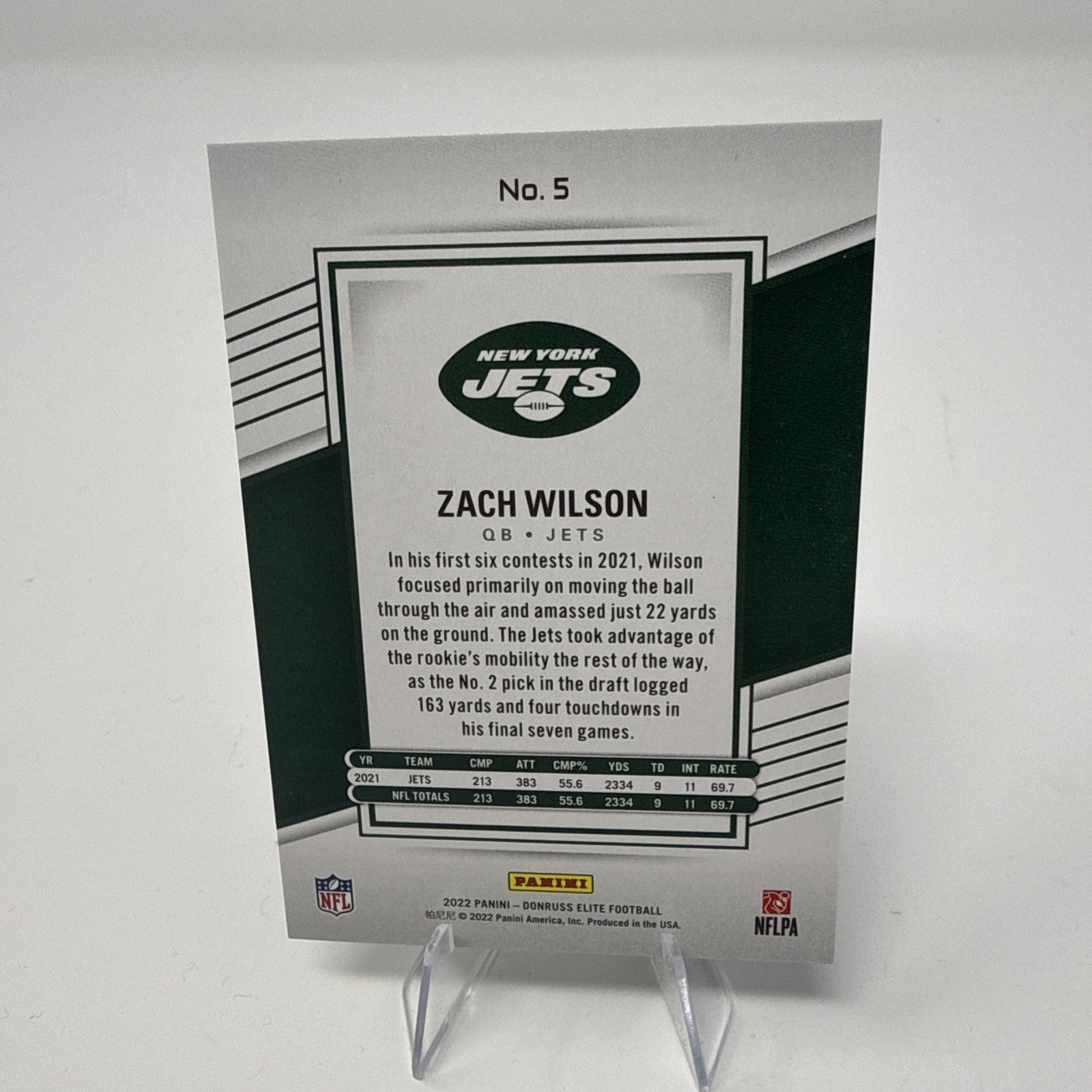 2022 Panini Donruss Elite – Zach Wilson #326 Status Explosion /499