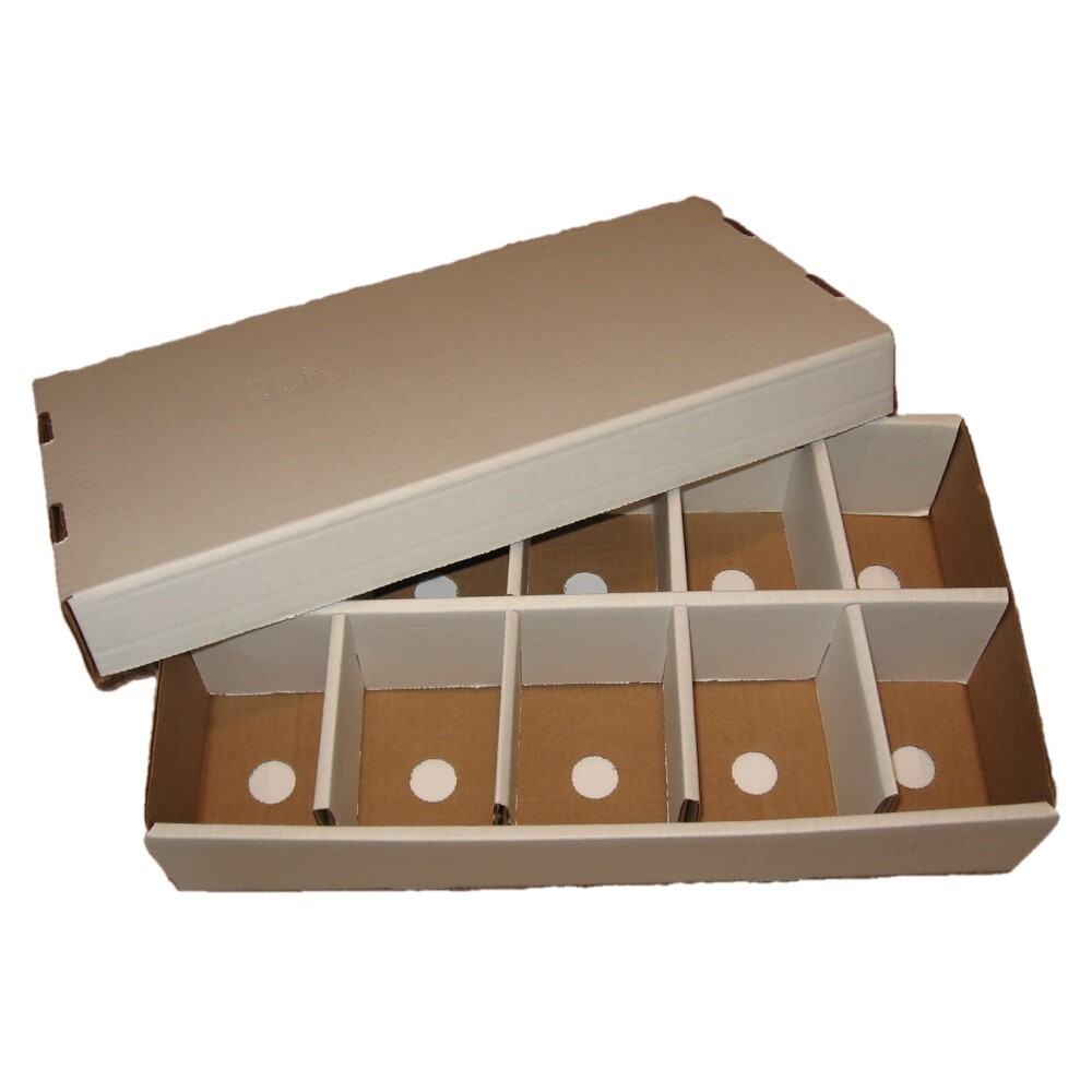 10 BCW Slotted Shoe Box 10 Cells w Lid Cardboard Sorting Storage Box MTG Pokemon