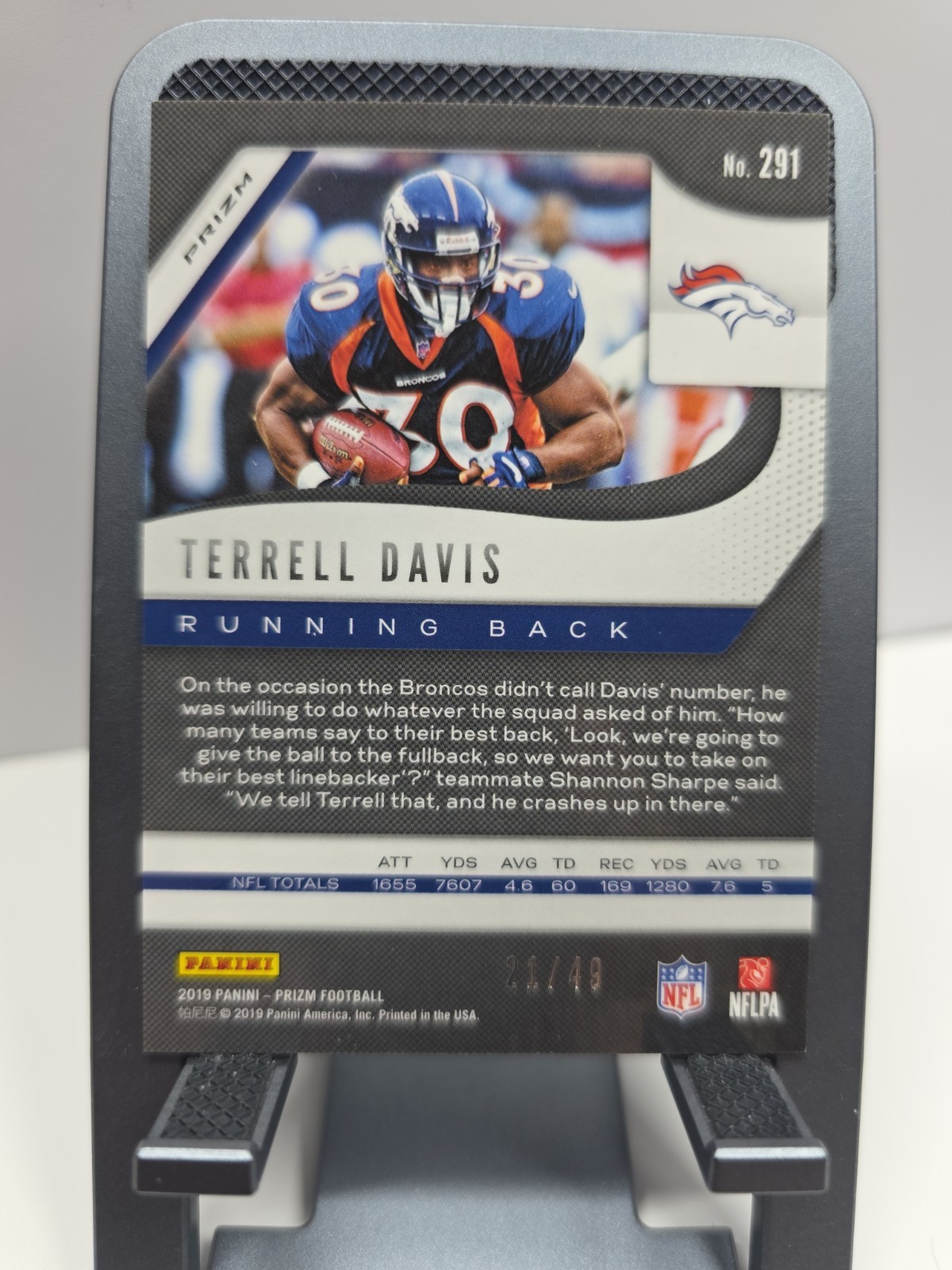2019 Panini Prizm – Terrell Davis #291 Purple Power Prizm /49
