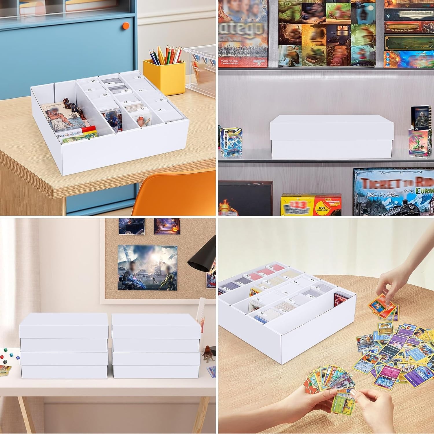 Large Capacity 5-Row Card Storage Box – Sturdy & Stackable Storage Solutions