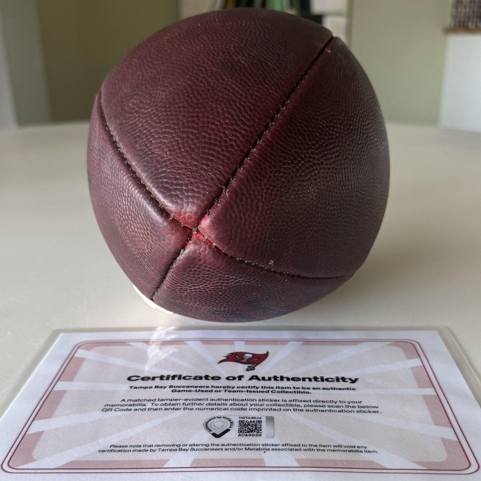 GAME USED Tampa Bay Buccaneers 11/09 + 11/16/25 NFL Football vs Patriots + Bills