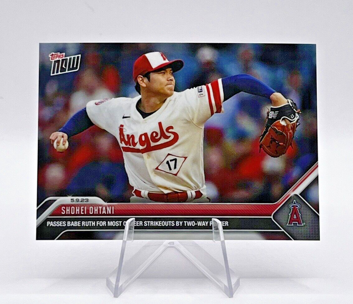 Shohei Ohtani Passes Babe Ruth with the Most K’s 2023 MLB TOPPS NOW Card 262