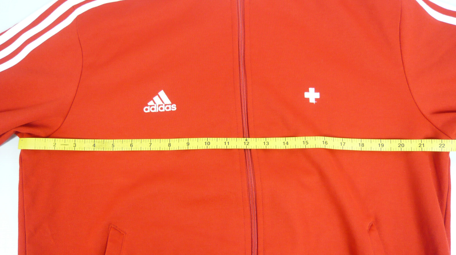 Men’s ADIDAS Switzerland 2008 Euros Football Red Jacket ‘Freude Herrscht’ Size L