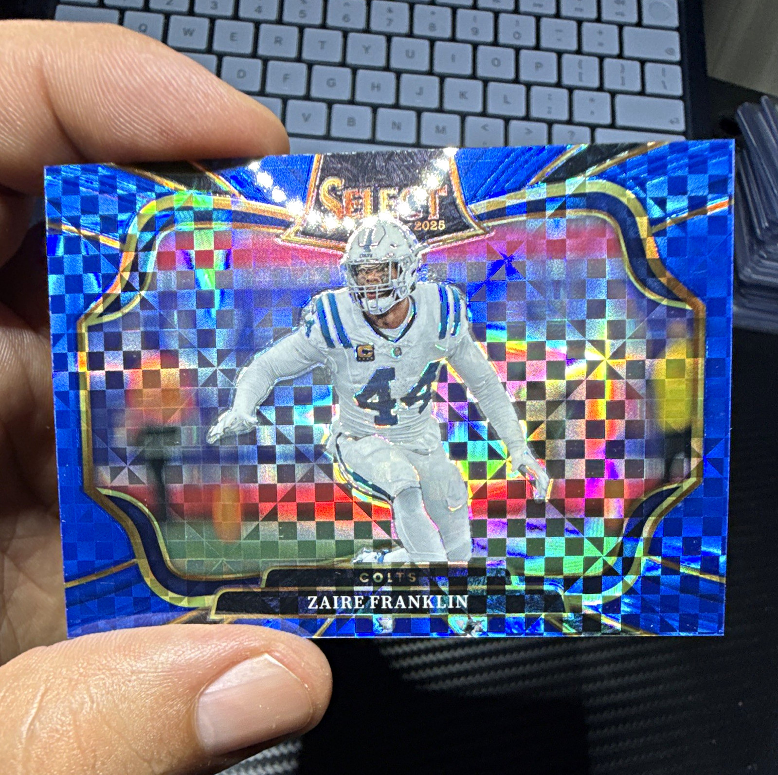 2025 Panini Select Zaire Franklin Field Level #432 Colts Blue Prizm /75