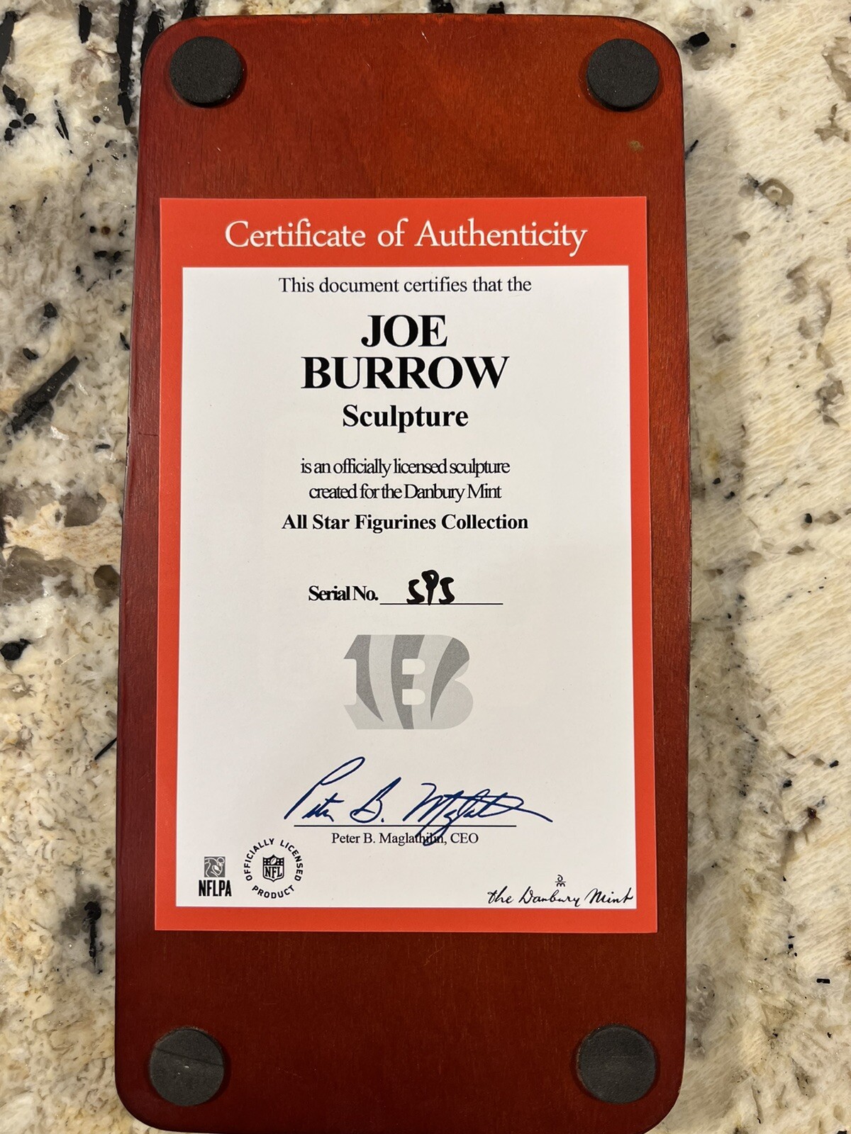 Danbury Mint Cincinnati Bengals Joe Burrow Sculpture Figurine – 595 of 2500