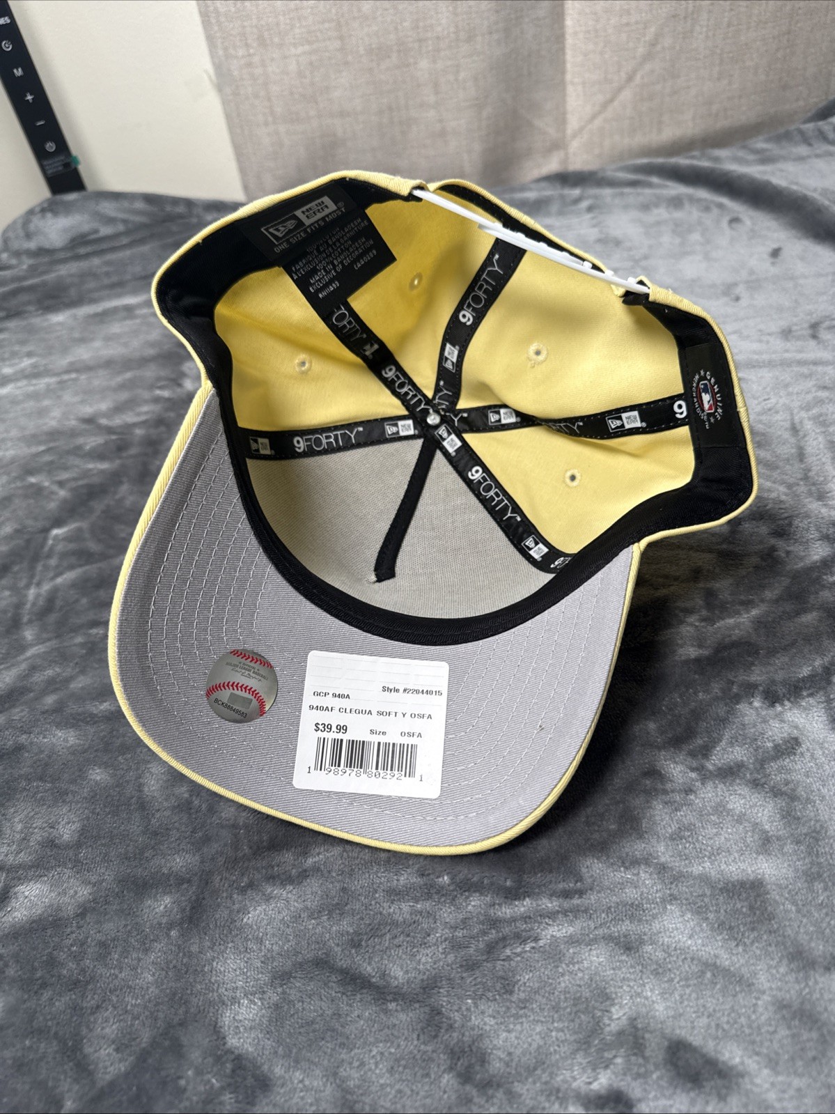 Cleveland Guardians New Era 9Forty A-Frame Yellow Cream Snapback Hat Cap MLB NEW