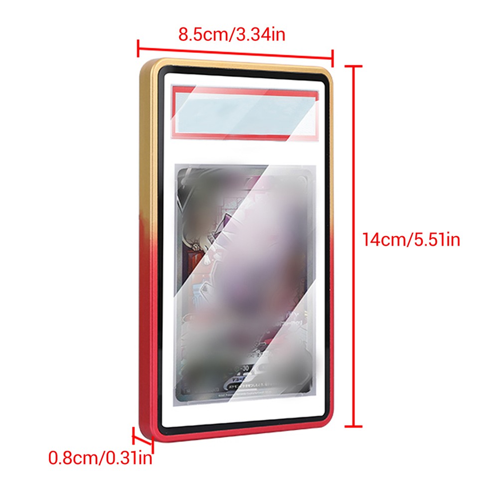 Magnetic Aluminum Metal Case UV-Resistant Tempered Glass For PSA Graded Cards