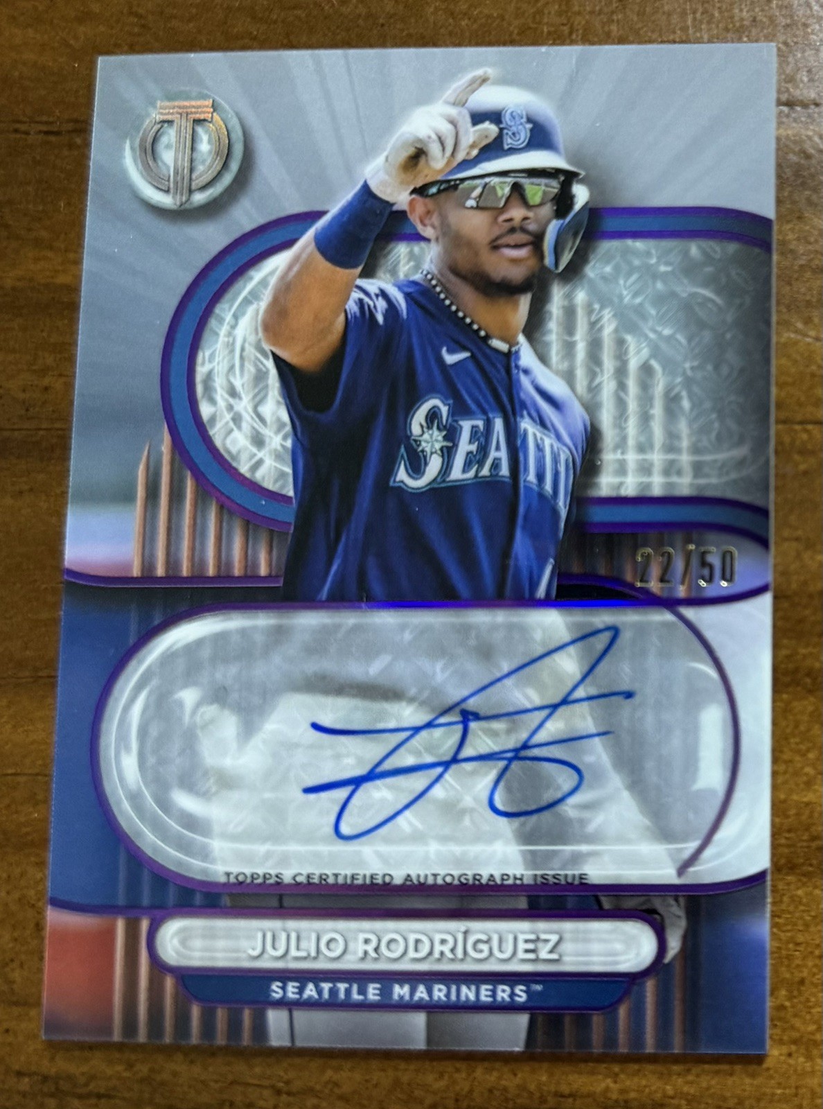 2024 Topps Tribute Julio Rodriguez Autograph Purple 22/50
