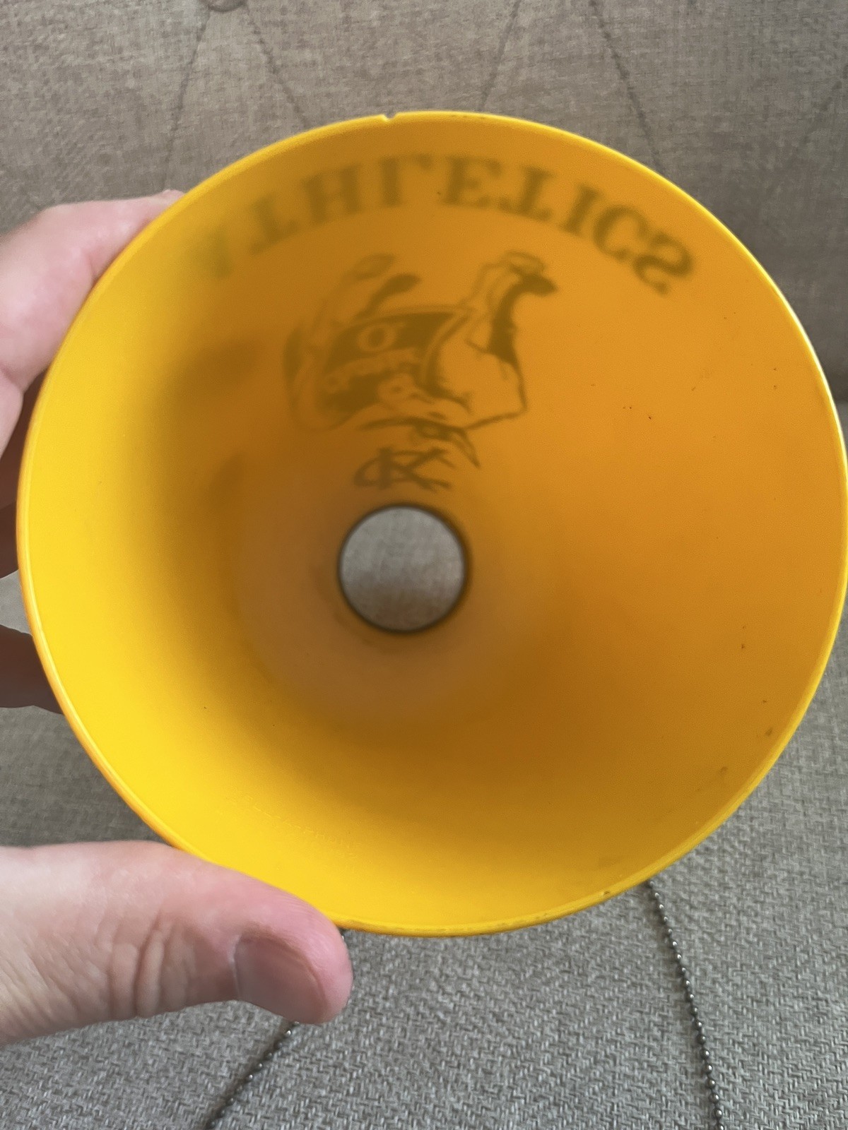 Vintage 1960’s MLB Kansas City Athletics “Charlie O” Mascot Megaphone – Yellow