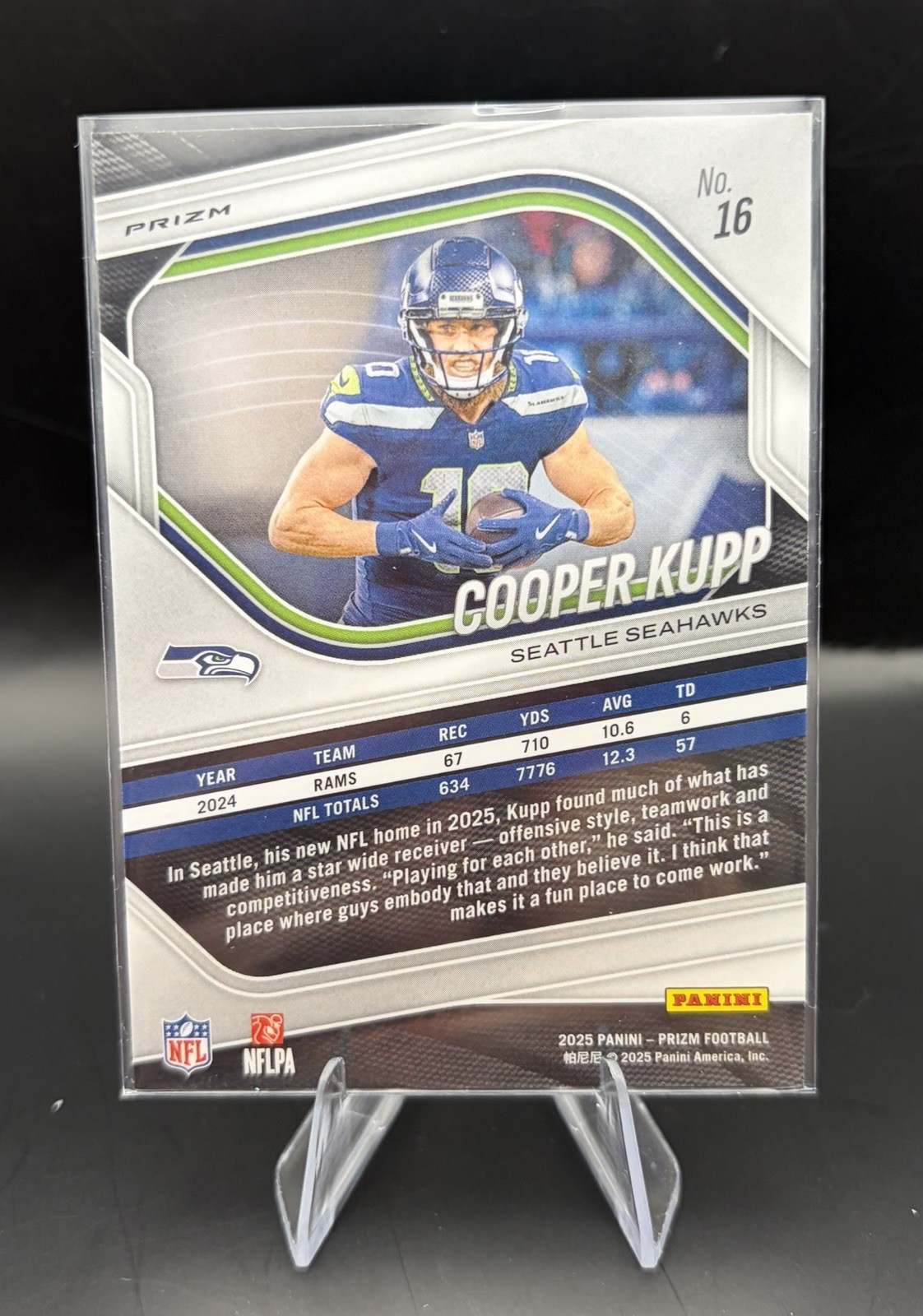 2025 Panini Prizm – Cooper Kupp #16 Black & Blue Checker Prizm