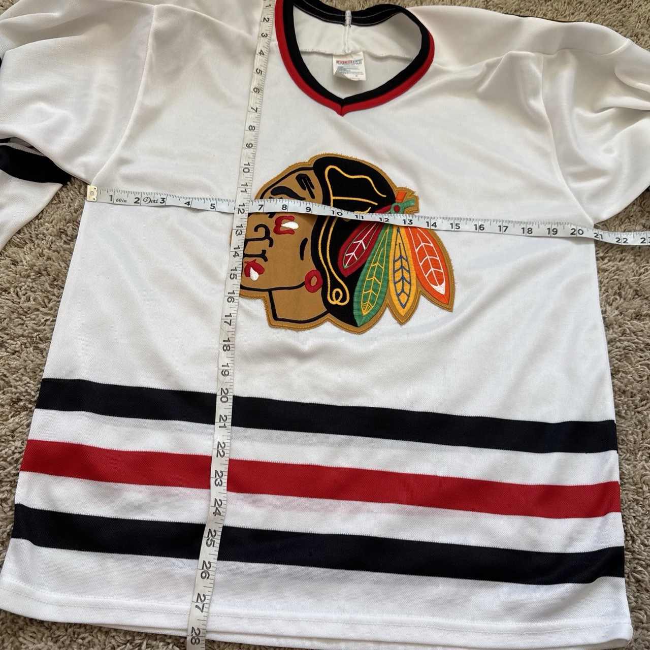 Vintage 80s 90s Chicago Blackhawks CCM Maska NHL Hockey Jersey White Men’s M USA